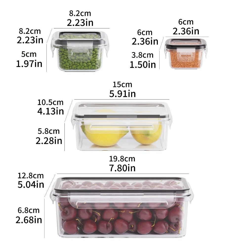 8-Piece BPA-Free Airtight Food Storage Containers with Locking Lids 3